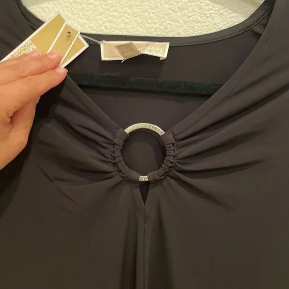 NWT MICHAEL Michael Kors Women’s Long Sleeve Center Ring Cutout Dress Black M‌‌‌ - Picture 5 of 8